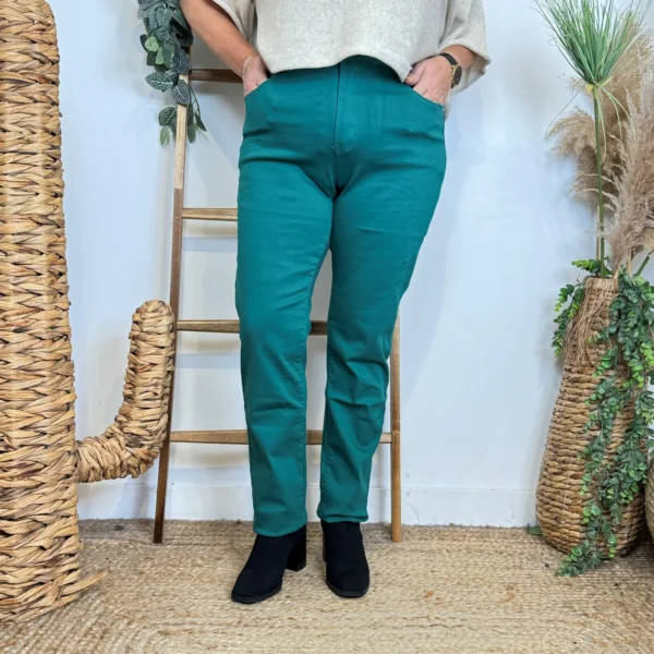 O624- Jean Slim Voggo T42-T50 - vert-sapin - 50