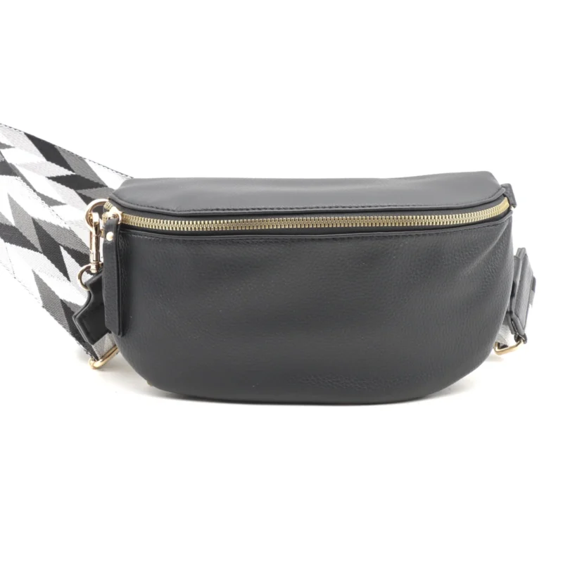 Sac Banane sangle fantaisie Flora & Co - noir - taille-unique