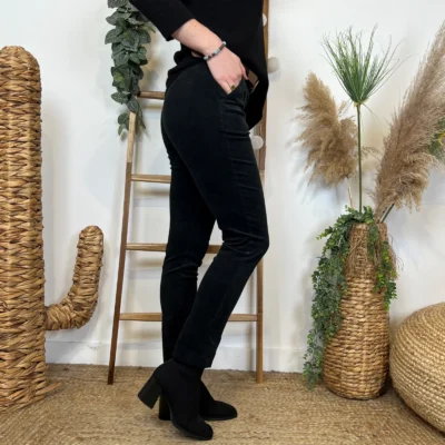 L804- Pantalon en velours (T36-T44) - noir - 44