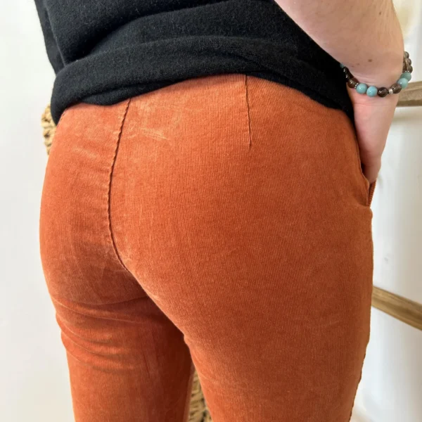 L804- Pantalon en velours (T36-T44) - rouille - 44