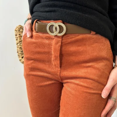 L804- Pantalon en velours (T36-T44) - rouille - 44