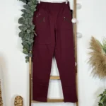 Pantalon confort chaud femme JST taille haute T38-T52 - bordeaux - 58