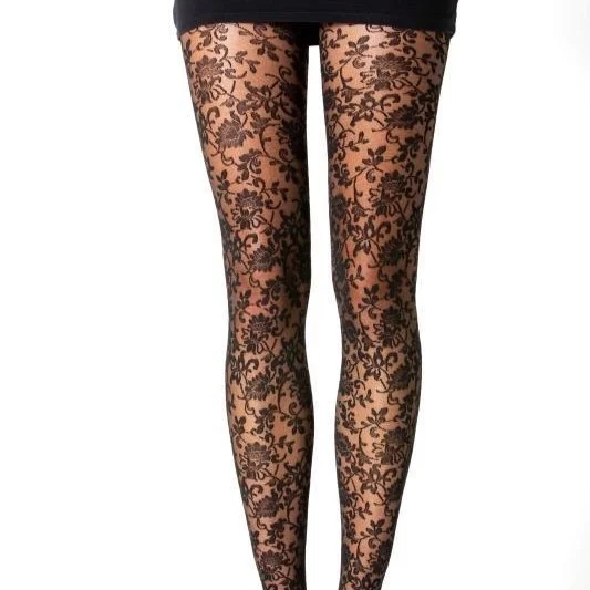 V341- Collant imprimé floral (tu)