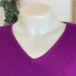 Pull col V laine et cachemire femme TRICOTONIC T38-T42 - violet - 42