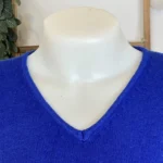 Pull col V laine et cachemire femme TRICOTONIC T38-T42 - bleu-royal - 42