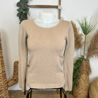 Y251- Pull Laine Cachemire "Tricotonic" (T36-T40) - camel - 40