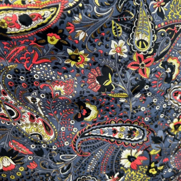 L669- Robe courte imprimée cachemire (T36-T44) - gris - 44