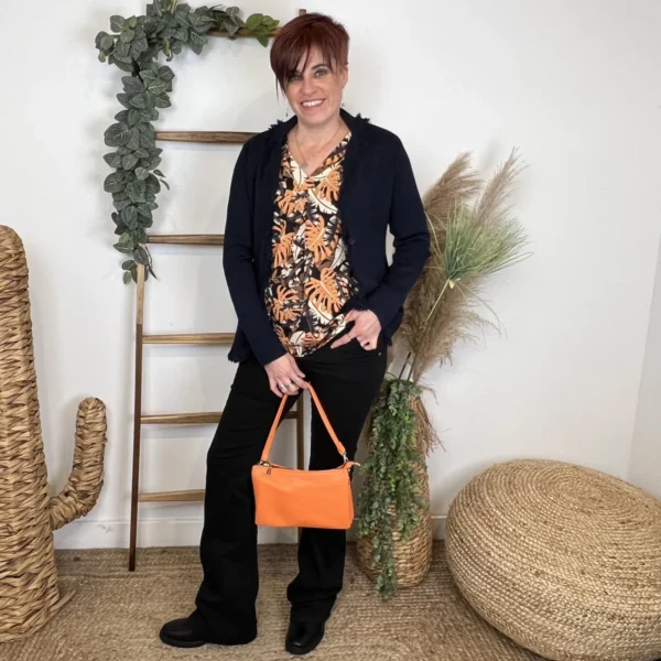 I950- Blouse By One philodendron (T36-T40) - noir - 38