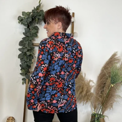 J944- Chemisier Z-One "Bouquet" (T36-T40) - noir - 38