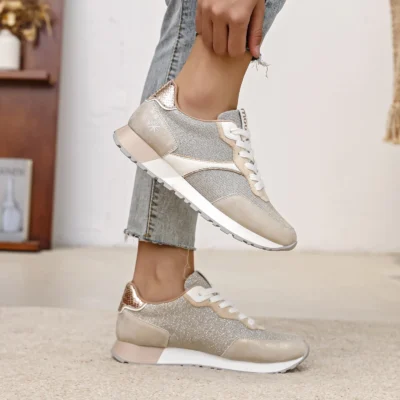 R458- Sneakers Moow bi-matière ( T36-T41) - dore - 41