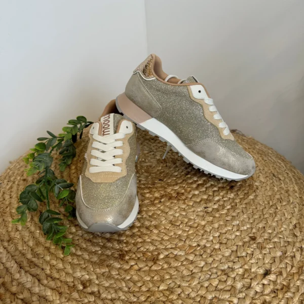 R458- Sneakers Moow bi-matière ( T36-T41) - dore - 41