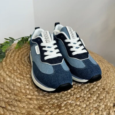 R401- Sneakers crantées Moow ( T36-T41) - denim - 41
