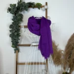 Foulard chèche uni froissé femme – Petit prix 4€ - violet - sans-taille