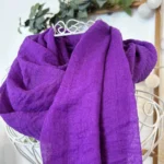 Foulard chèche uni froissé femme – Petit prix 4€ - violet - sans-taille