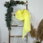 Foulard chèche uni froissé femme – Petit prix 4€ - jaune - sans-taille