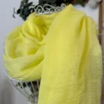 Foulard chèche uni froissé femme – Petit prix 4€ - jaune - sans-taille