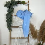 Foulard chèche uni froissé femme – Petit prix 4€ - bleu-ciel - sans-taille