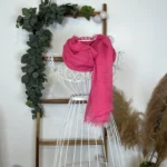 Foulard chèche uni froissé femme – Petit prix 4€ - fuchsia - sans-taille