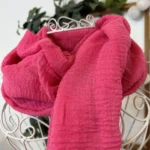 Foulard chèche uni froissé femme – Petit prix 4€ - fuchsia - sans-taille