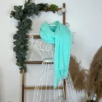 Foulard chèche uni froissé femme – Petit prix 4€ - vert-deau - sans-taille
