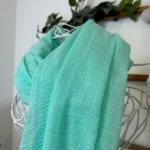 Foulard chèche uni froissé femme – Petit prix 4€ - vert-deau - sans-taille