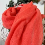 Foulard chèche uni froissé femme – Petit prix 4€ - corail - sans-taille