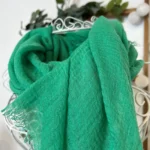 Foulard chèche uni froissé femme – Petit prix 4€ - vert-menthe - sans-taille