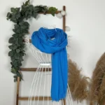 Foulard chèche uni froissé femme – Petit prix 4€ - bleu-indigo - sans-taille