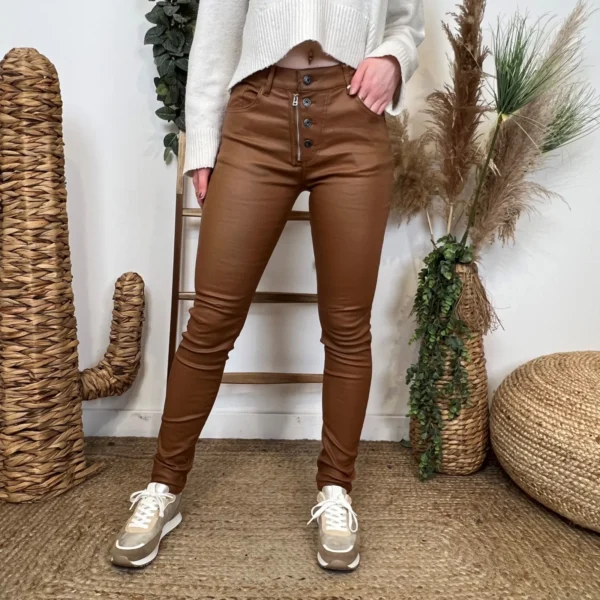 P068- Jean Enduit Melly&Co fourré (T34-T42) - camel - 42