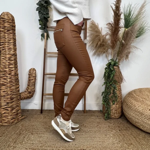 P068- Jean Enduit Melly&Co fourré (T34-T42) - camel - 42