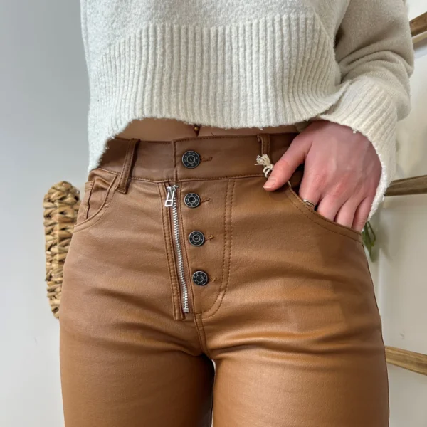 P068- Jean Enduit Melly&Co fourré (T34-T42) - camel - 42