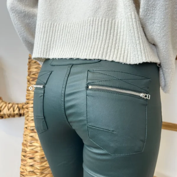 P068- Jean Enduit Melly&Co fourré (T34-T42) - vert-sapin - 42