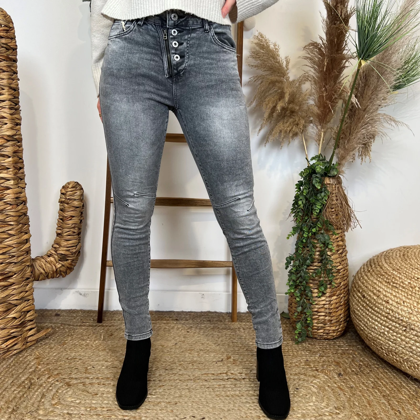zip poches - gris - 42