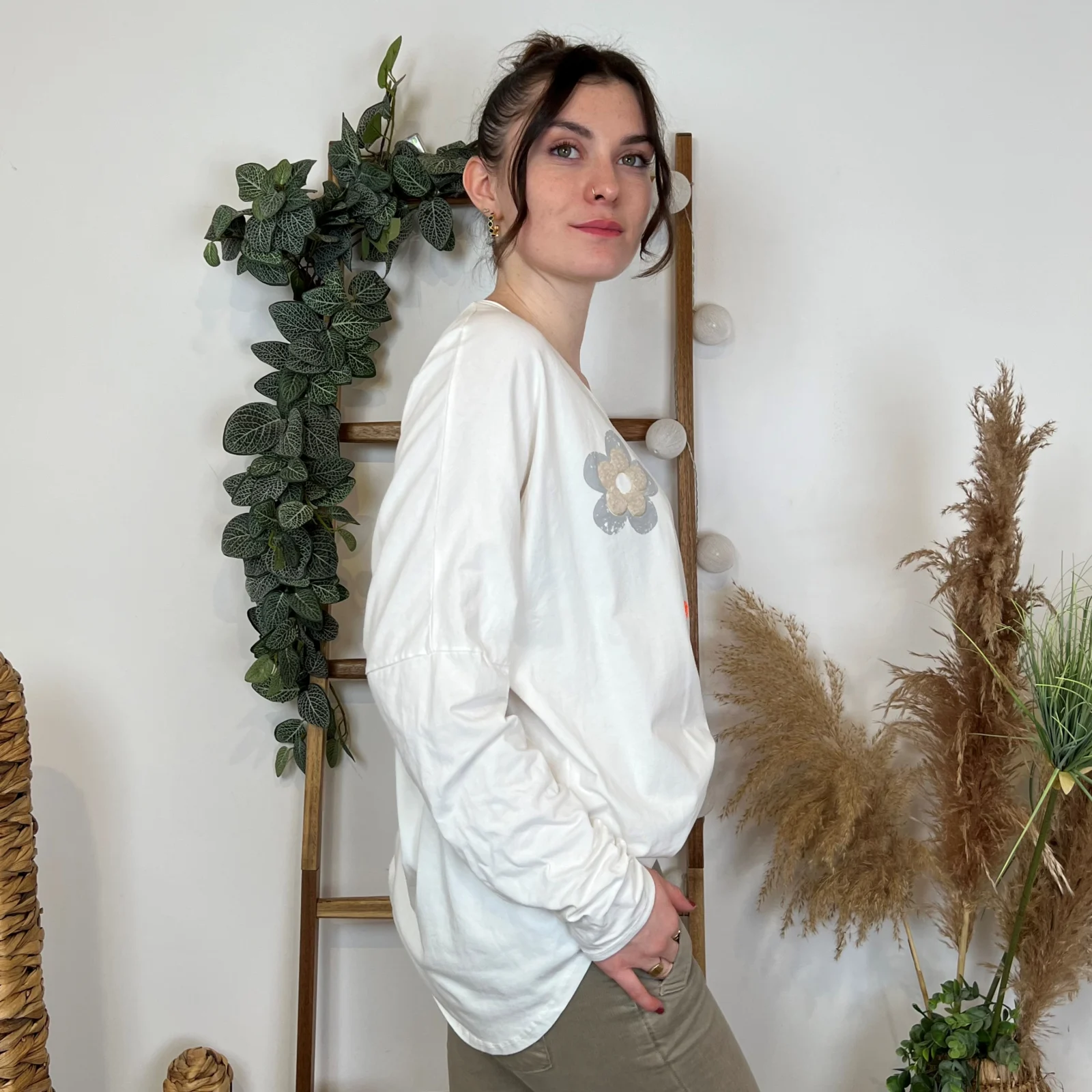 T-Shirt marguerites (Tu) - blanc - taille-unique