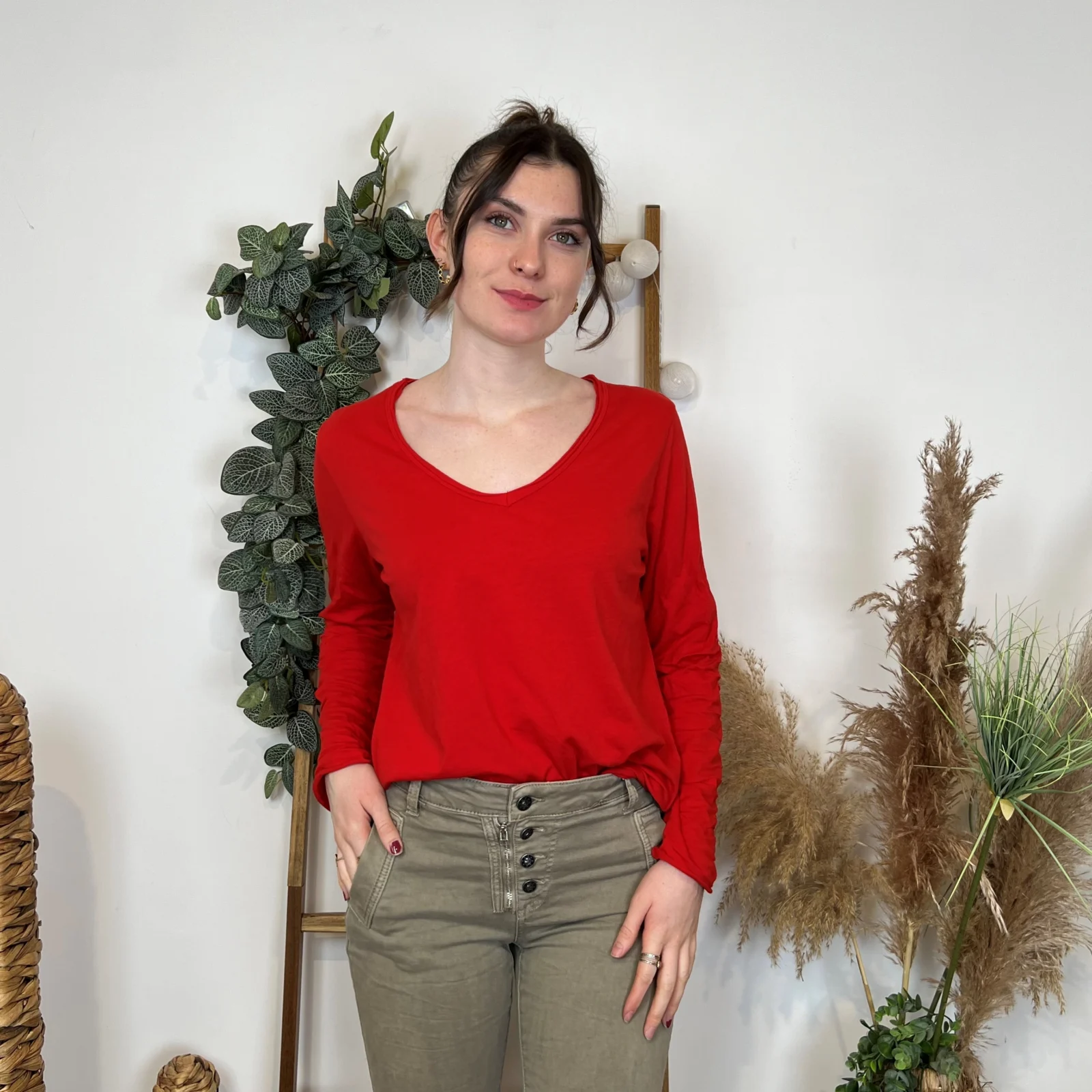 L496- T-shirt délavé uni (Tu) 🇮🇹