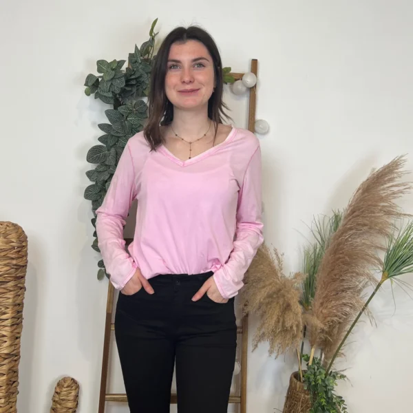 I923 - T-shirt délavé étoile (TU) - fuchsia - taille-unique