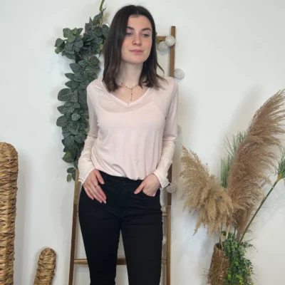 I923 - T-shirt délavé étoile (TU) - rose-pale - taille-unique