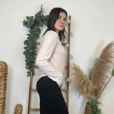 I923 - T-shirt délavé étoile (TU) - rose-pale - taille-unique