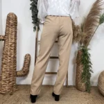 Pantalon taille élastique (Tu) - camel - taille-unique