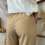 Pantalon taille élastique (Tu) - camel - taille-unique
