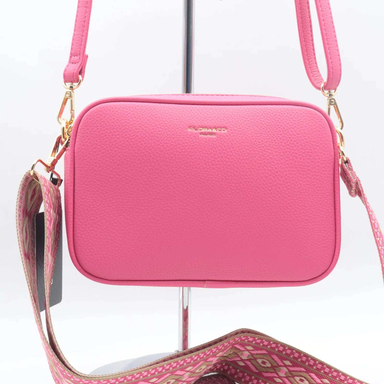 P426- Sac 3 poches Flora&Co - fuchsia - sans-taille