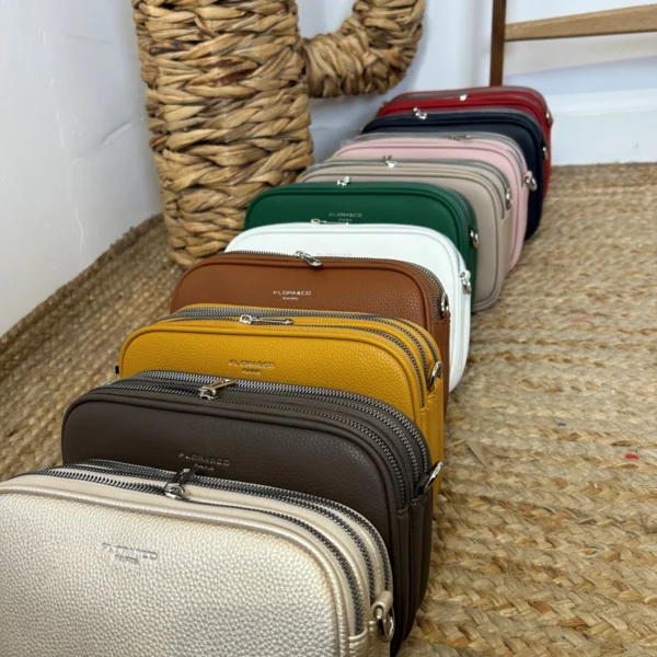 P426- Sac 3 poches Flora&Co - rose-pale - sans-taille