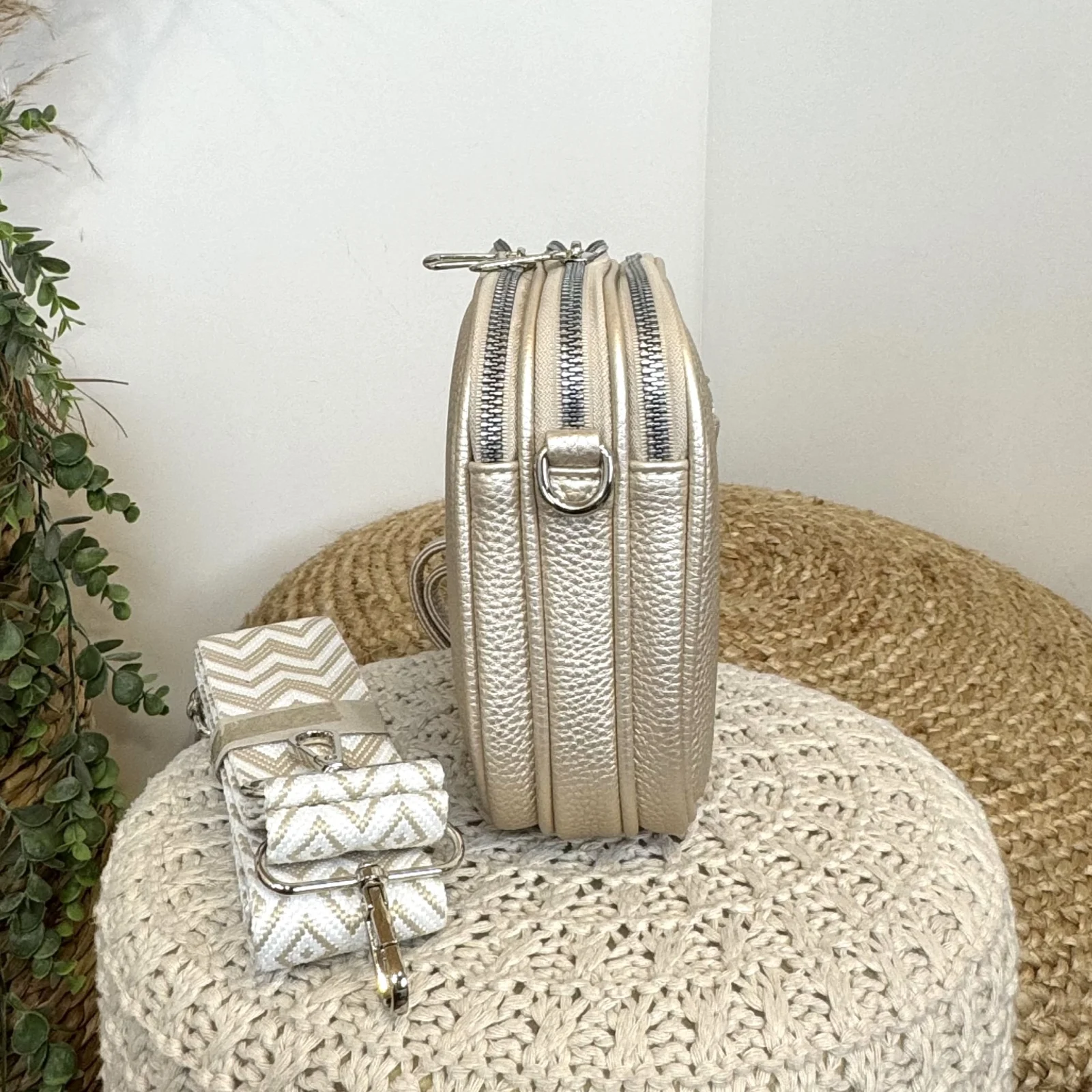 P426- Sac 3 poches Flora&Co - ecru - sans-taille