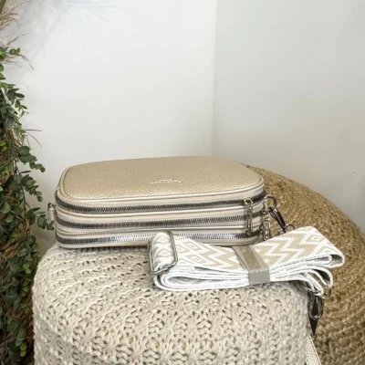 P426- Sac 3 poches Flora&Co - ecru - sans-taille