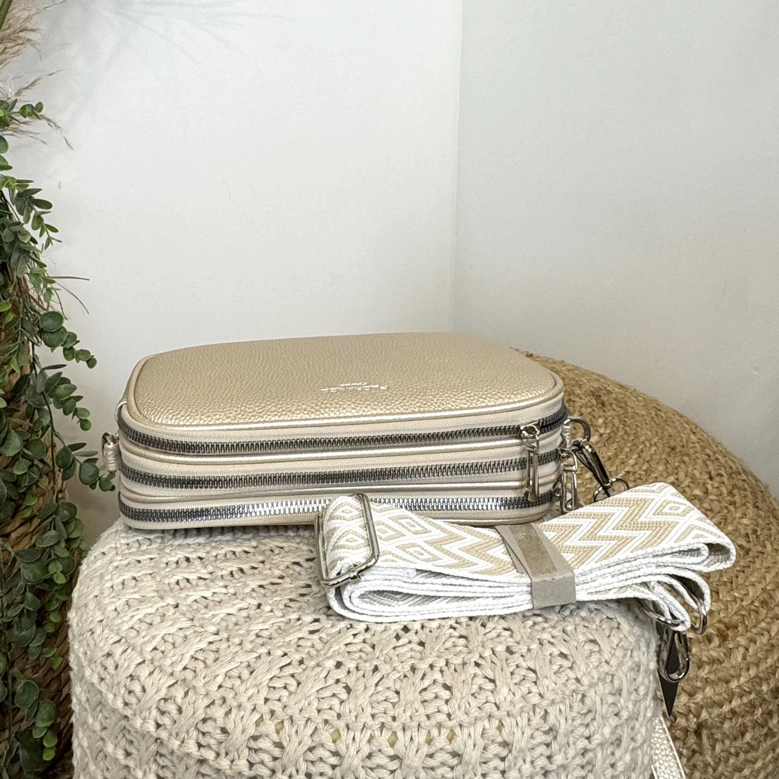 P426- Sac 3 poches Flora&Co - ecru - sans-taille