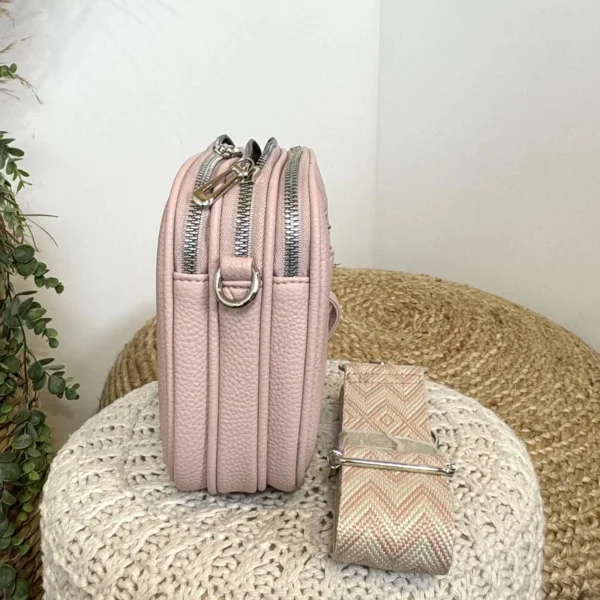 P426- Sac 3 poches Flora&Co - rose-pale - sans-taille
