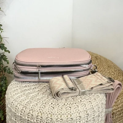 P426- Sac 3 poches Flora&Co - rose-pale - sans-taille