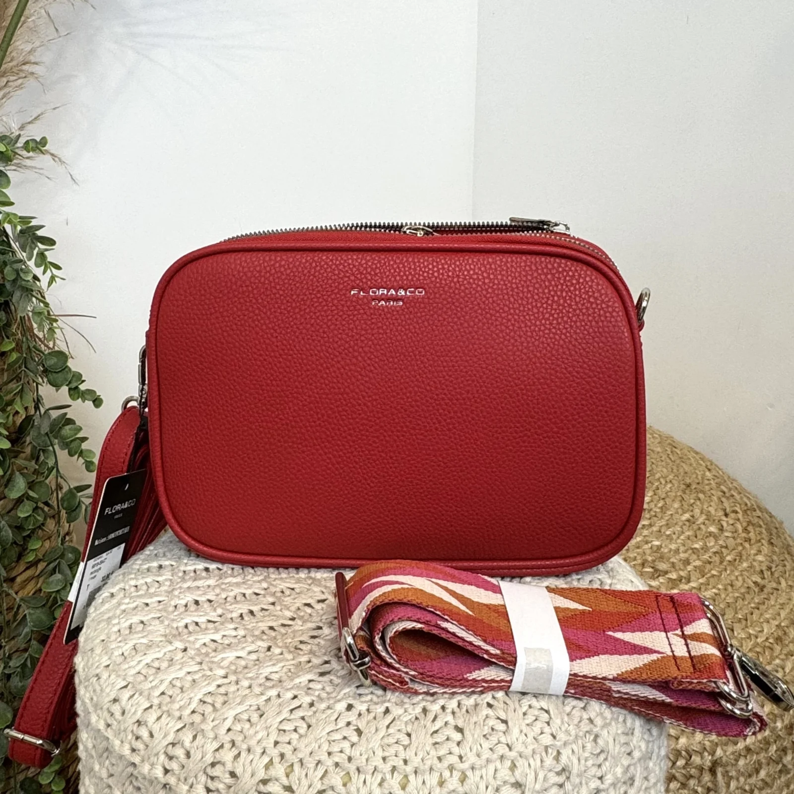 Sac Medium 3 zips - Flora & Co - rouge-fonce - sans-taille