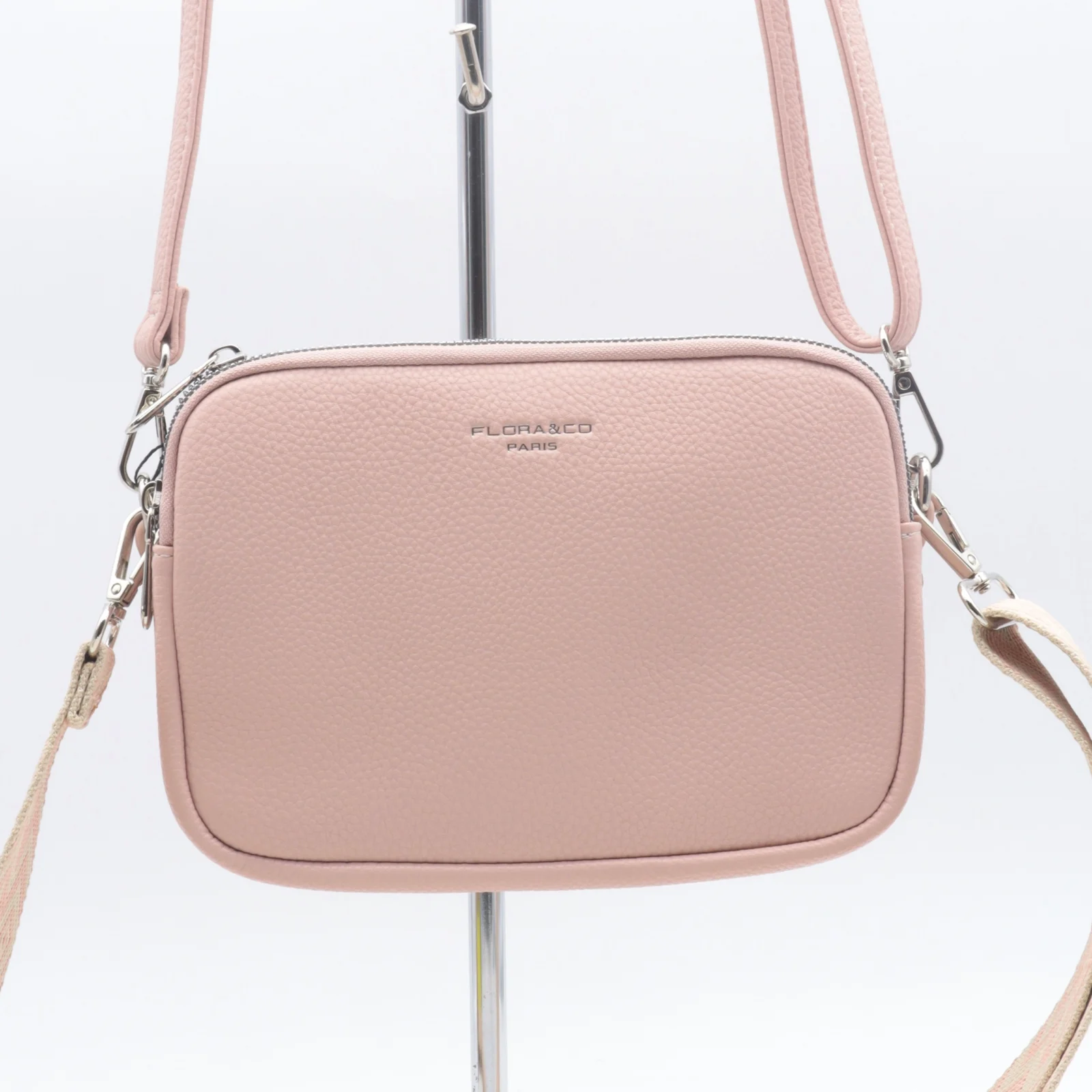 P426- Sac 3 poches Flora&Co - rose-pale - sans-taille