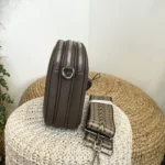 Sac Medium 3 zips femme Flora & Co - taupe - taille-unique